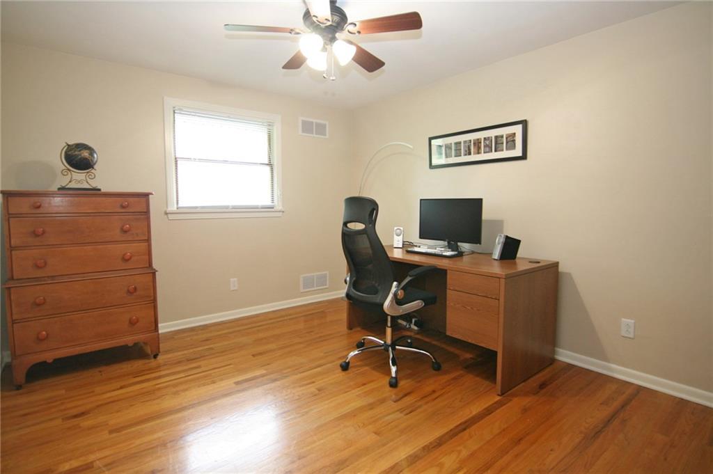 538 Center Church Road Canonsburg, PA 15317 - Photo 20 of 25 Bedroom 3 with hardwood flooring, double closet and lighted ceiling fan...