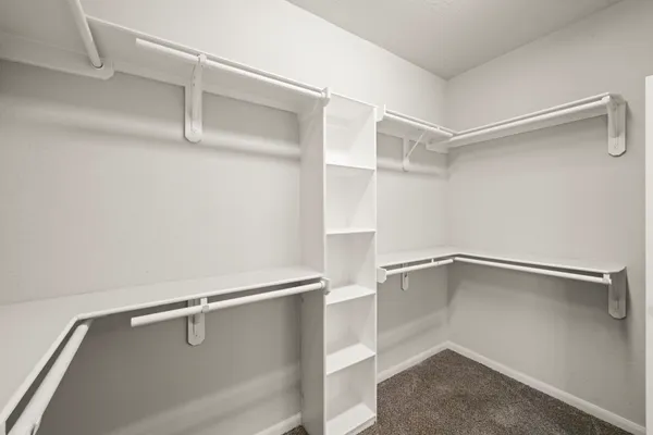 a view of an empty walk in closet