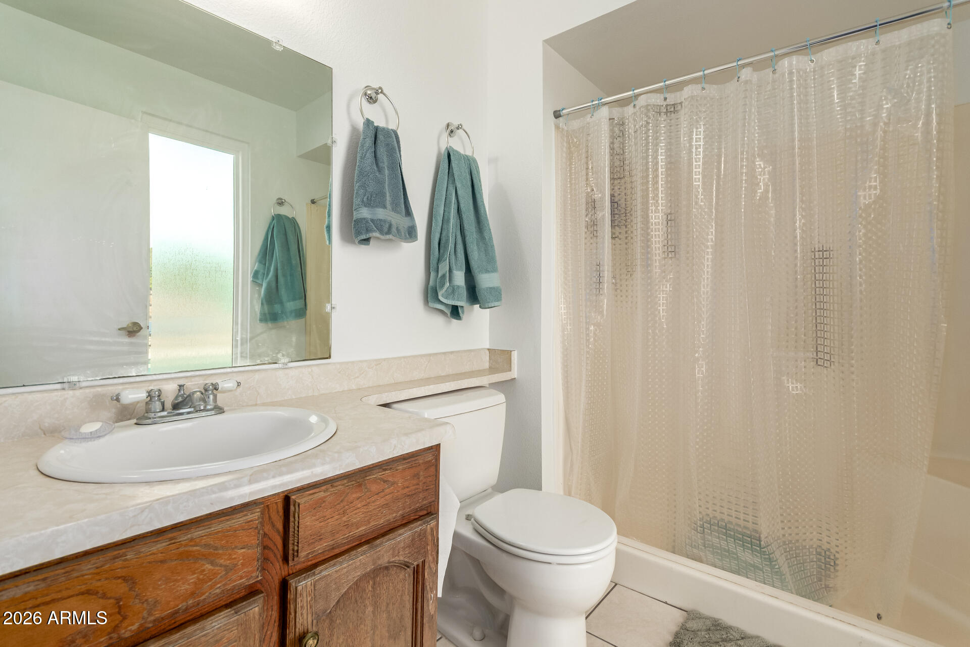 4826 West Wagoner Road Glendale, AZ 85308 - Photo 16 of 26 a bathroom with a sink vanity mirror and toilet