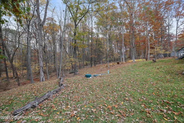 a backyard of a house with lots of green space