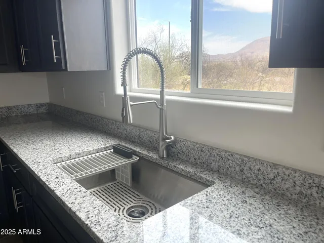 a view of a kitchen counter