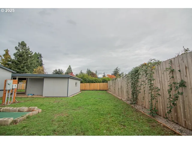 a view of a back yard of the house