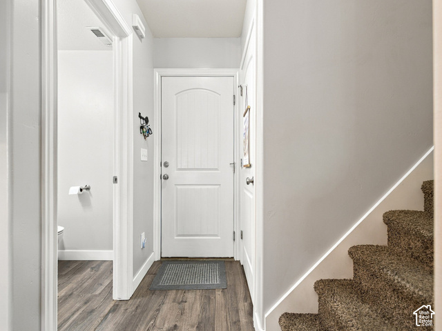 40 Ginger Gold Road Santaquin, UT 84655 - Photo 10 of 32 Wood-finish flooring, white paneled doors, and carpeted stairs