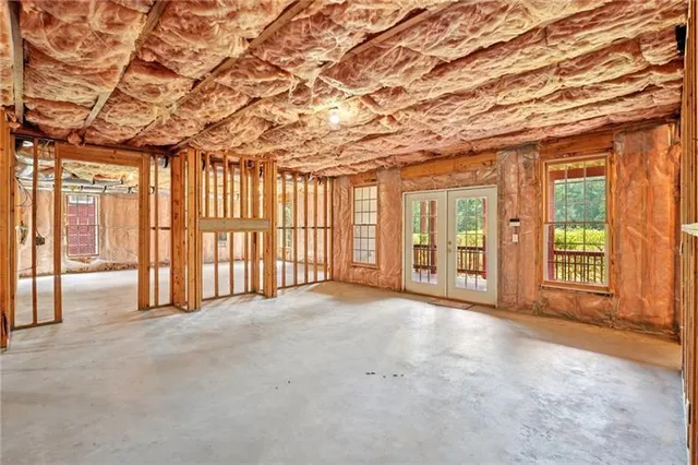 a view of porch with wooden floor and windows