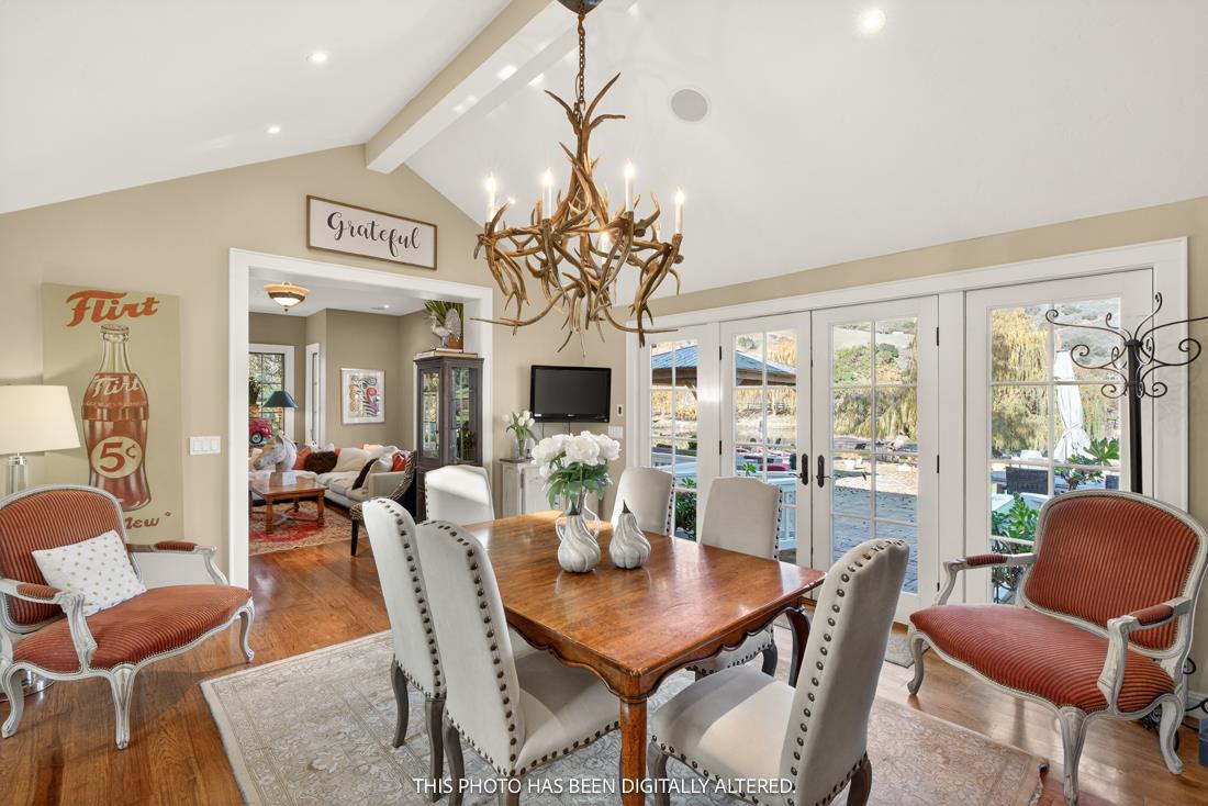 3970 Leavesley Road Gilroy, CA 95020 - Photo 41 of 52 a view of a dining room with furniture window and wooden floor