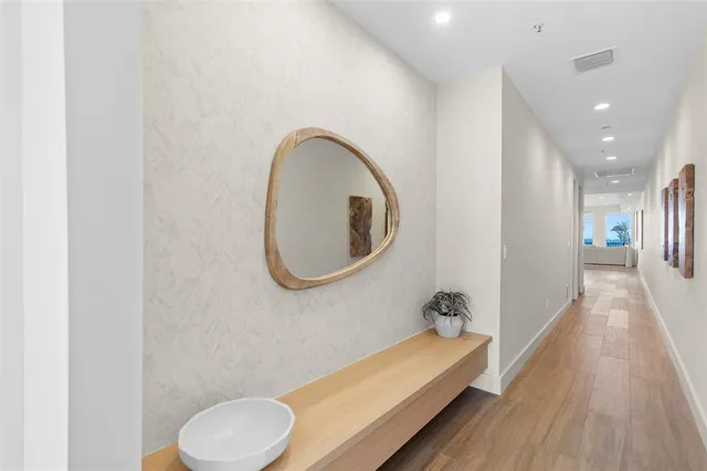 a view of a chair and tables