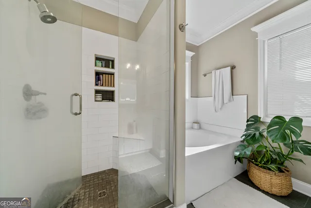 a bathroom with a shower