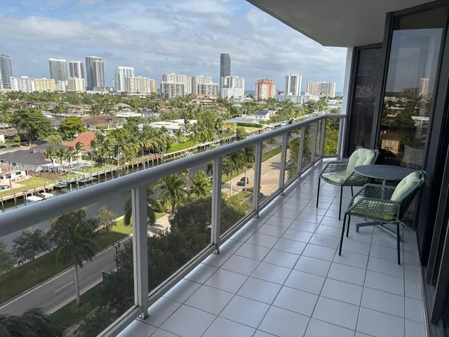 a view of city from a balcony