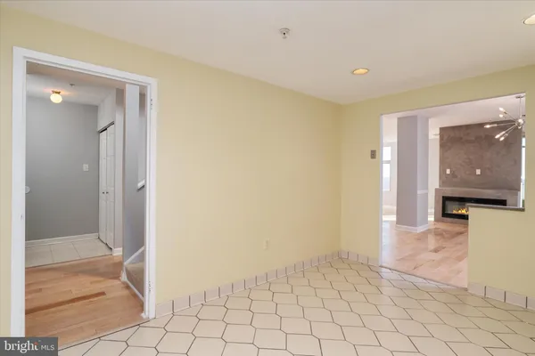 an empty room with windows