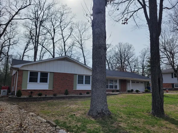 a house that has a tree in front of a house