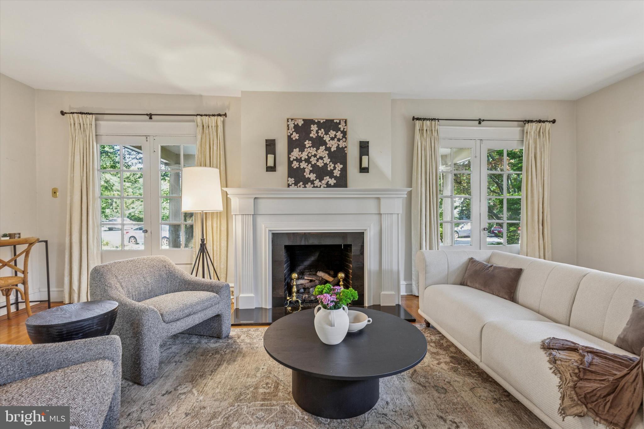 508 Baird Road Merion Station, PA 19066 - Photo 19 of 52 a living room with furniture and a fireplace