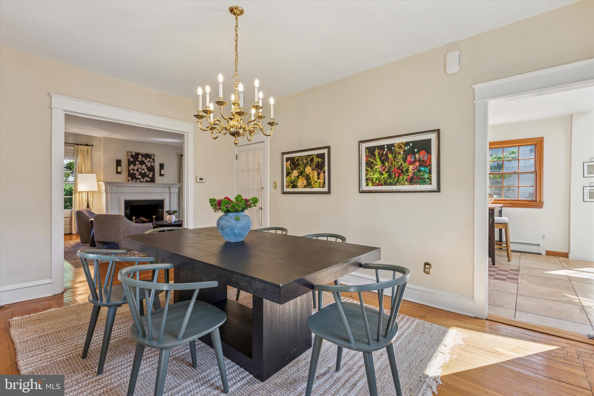 508 Baird Road Merion Station, PA 19066 - Photo 23 of 52 a view of a dining room with furniture and chandelier