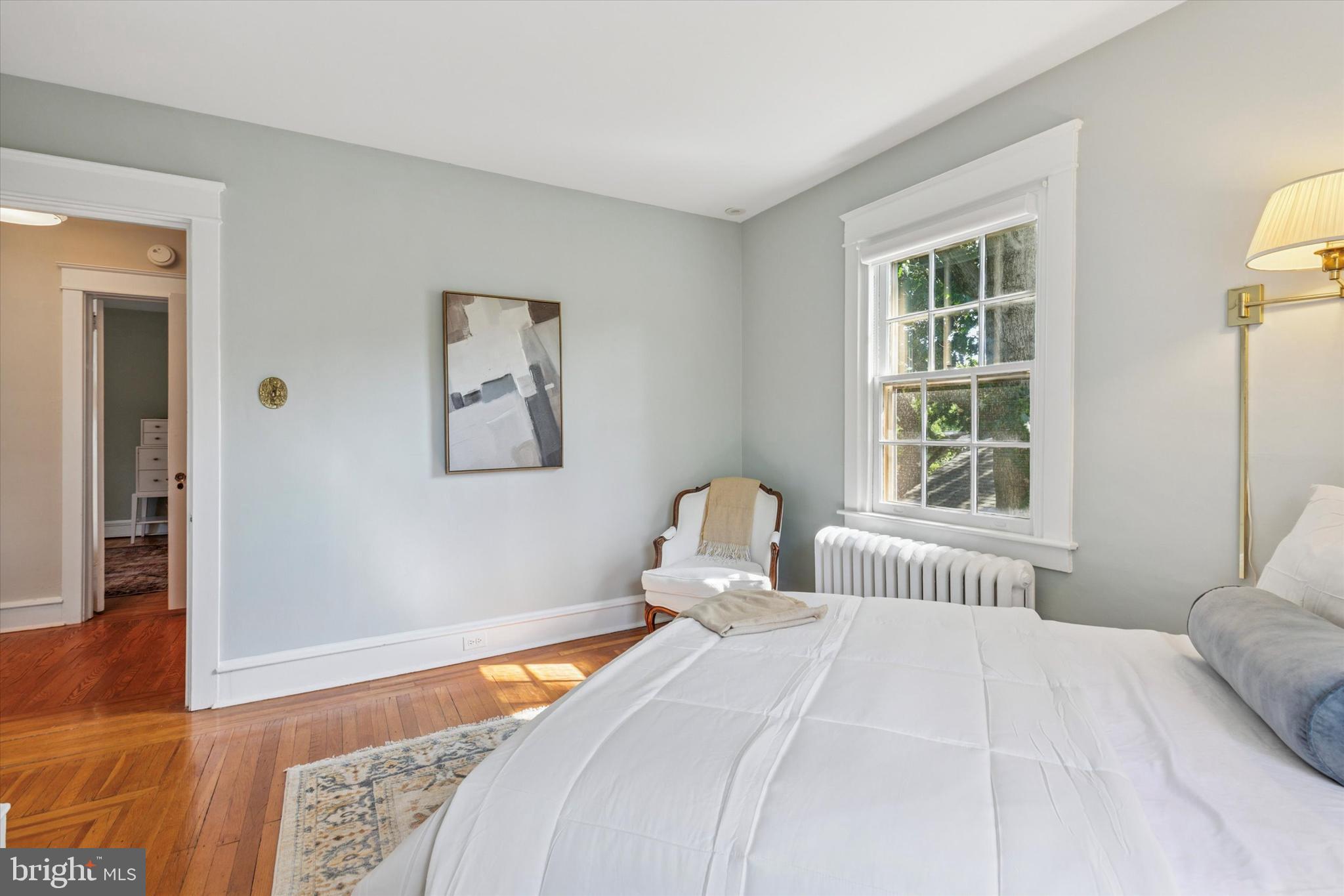508 Baird Road Merion Station, PA 19066 - Photo 26 of 52 a bedroom with a bed and wooden floor