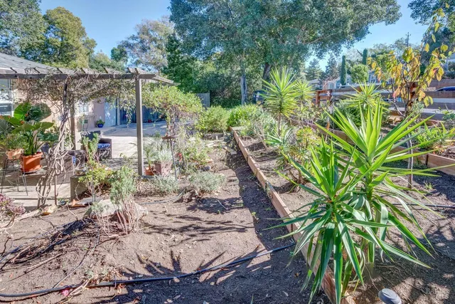 a backyard of a house with lots of green space