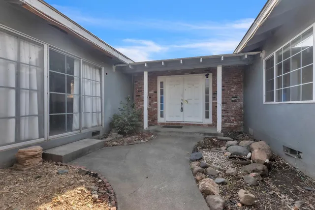 a front view of a house