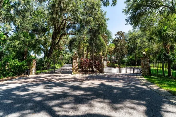 a view of a park with a slide