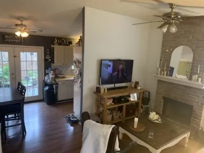 a living room with furniture