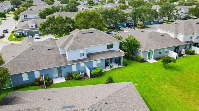 an aerial view of a house