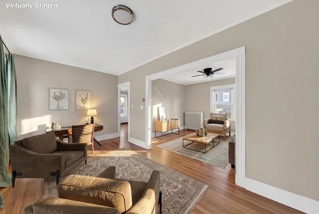 a living room with furniture