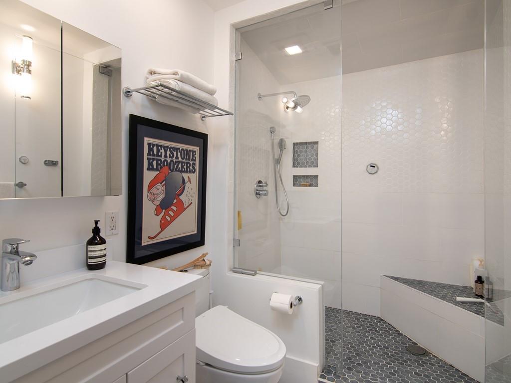 3600 Tripp Road Woodside, CA 94062 - Photo 23 of 27 a bathroom with a sink a toilet and shower