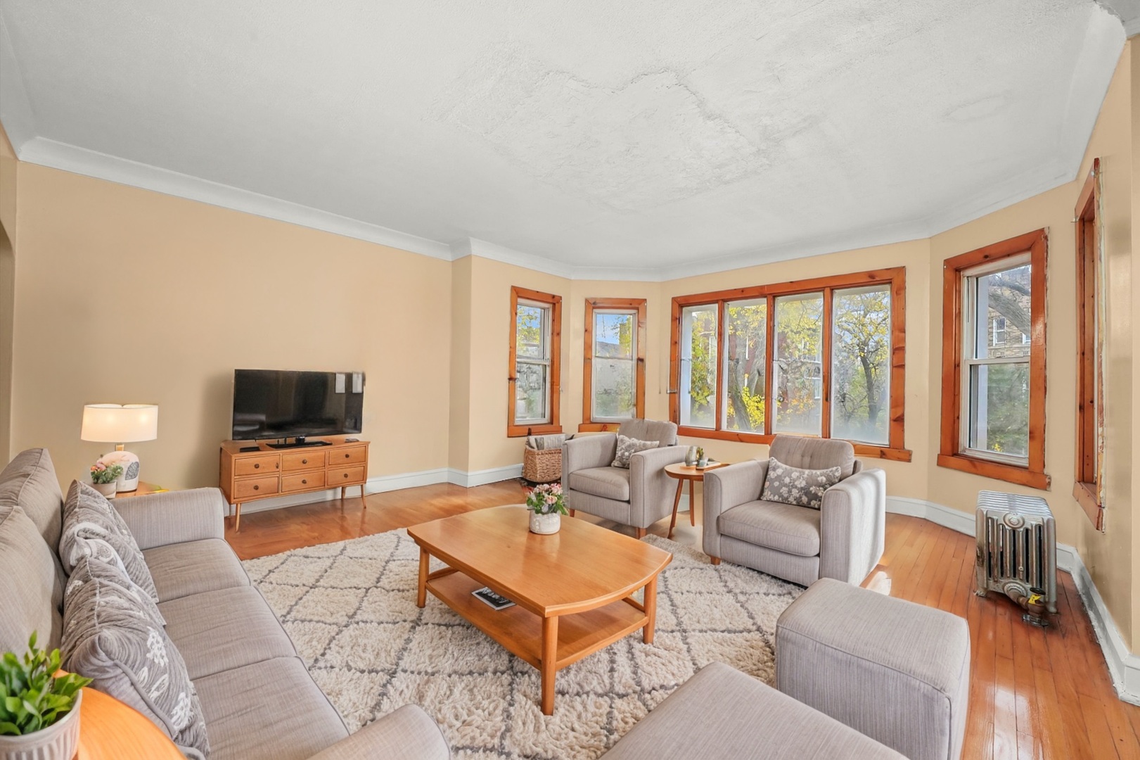 7825 South Phillips Avenue Chicago, IL 60649 - Photo 16 of 55 a living room with furniture and a flat screen tv