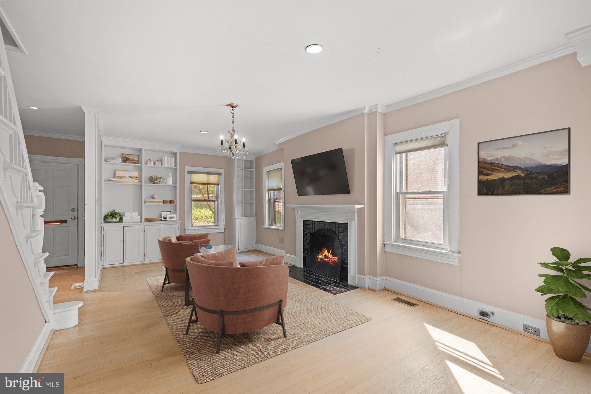 4718 Reservoir Road Northwest Washington, DC 20007 - Photo 2 of 19 Living room, virtually staged