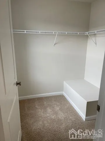 a view of small space with racks on the wall