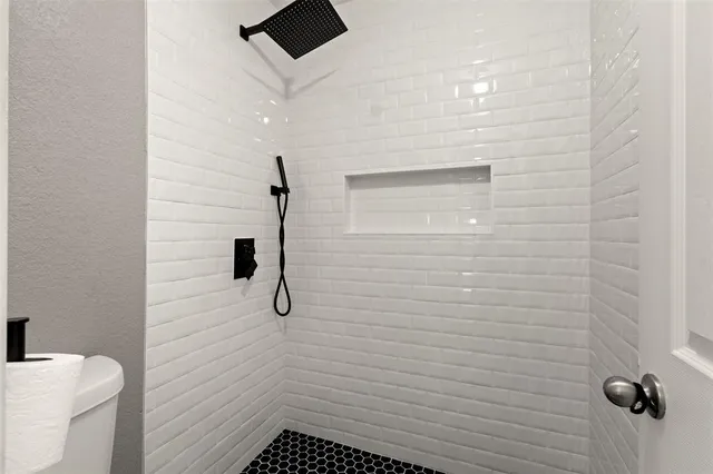 a bathroom with a shower