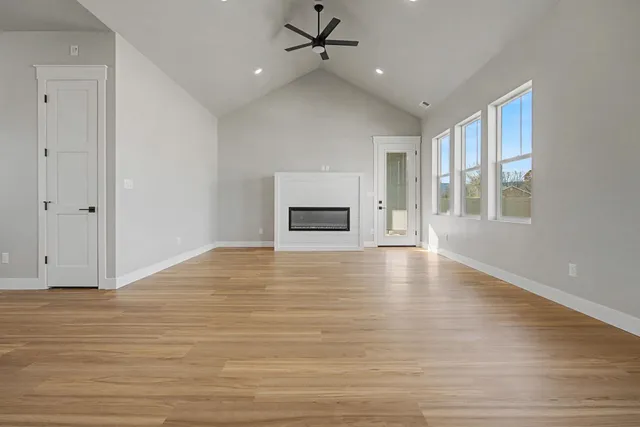 an empty room with a window