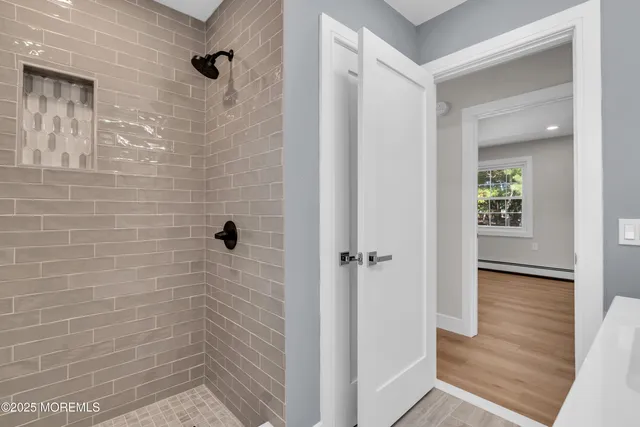 a bathroom with a shower