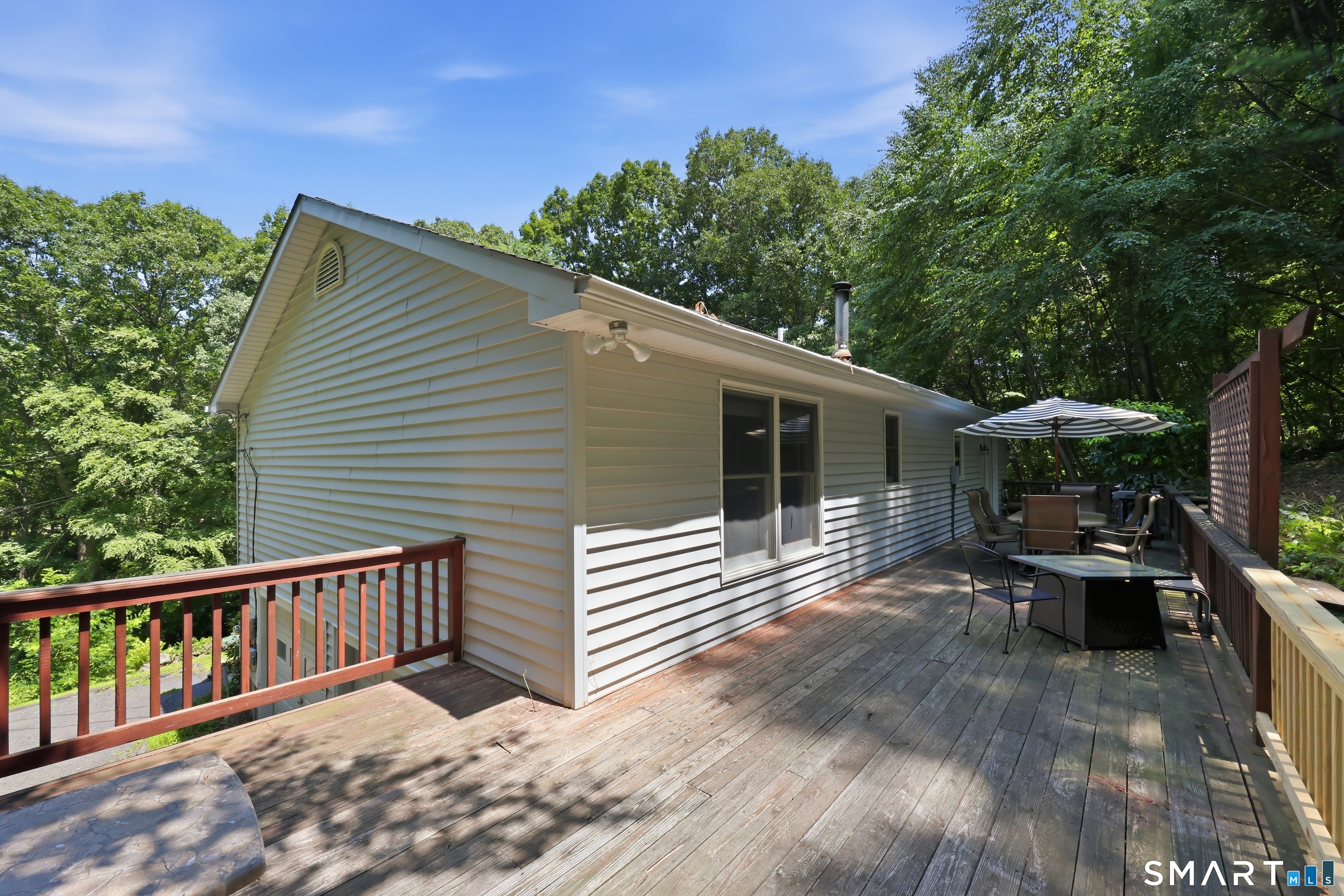 8 Old Bridge Road West New Fairfield, CT 06812 - Photo 31 of 35 Enjoy the outdoors from the spacious back deck, thoughtfully designed with gated access and plenty of room to gather.