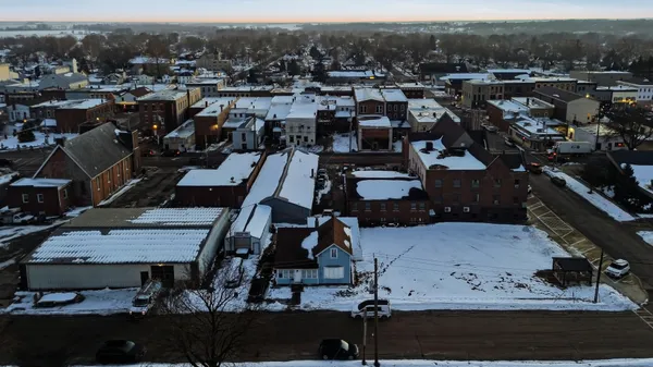 an aerial view of a city