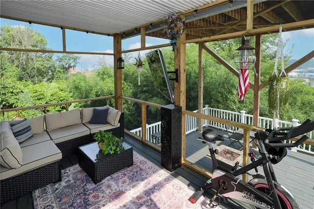 a view of a chairs in the deck