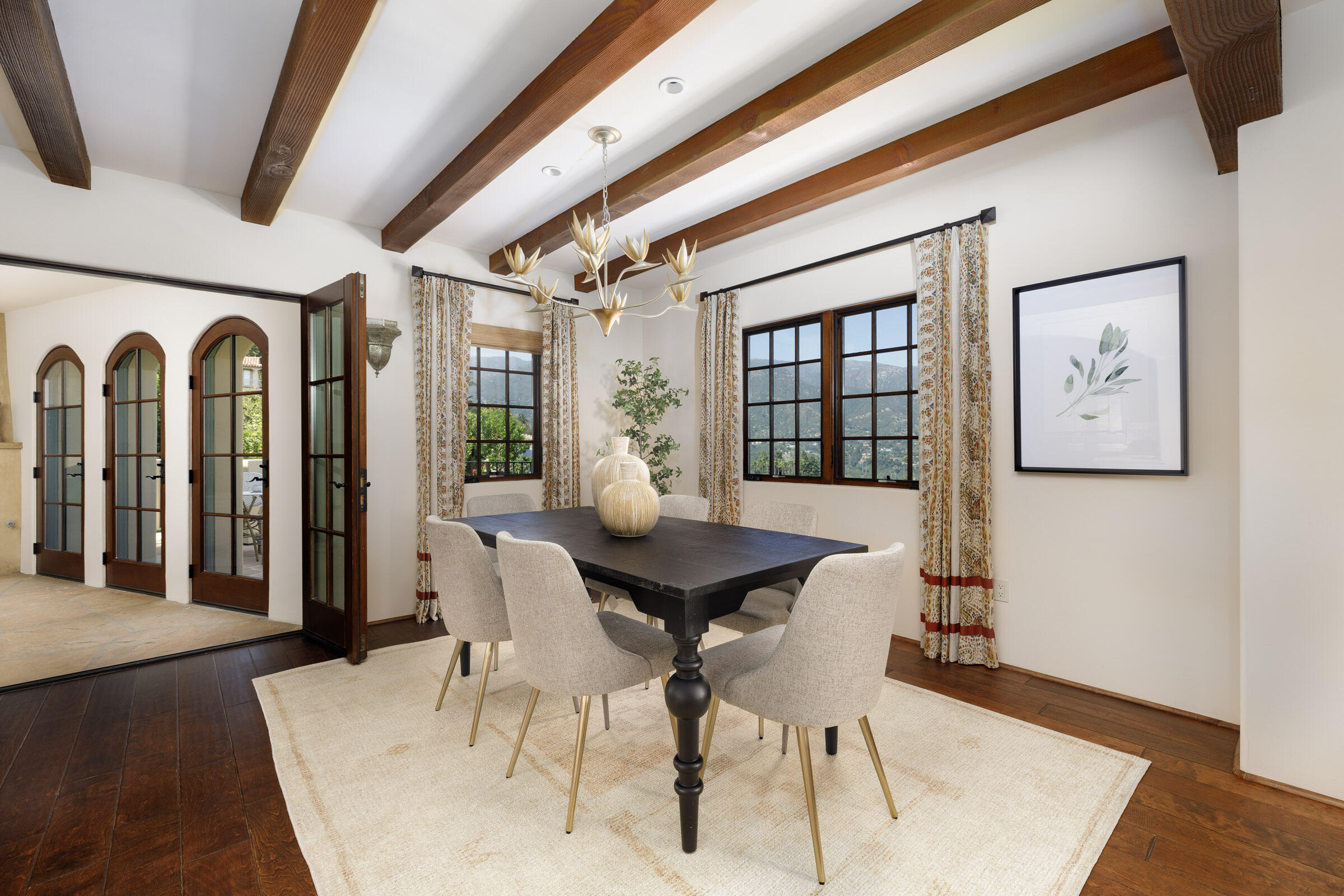 900 Las Alturas Road Santa Barbara, CA 93103 - Photo 15 of 42 a view of a dining room with furniture and window
