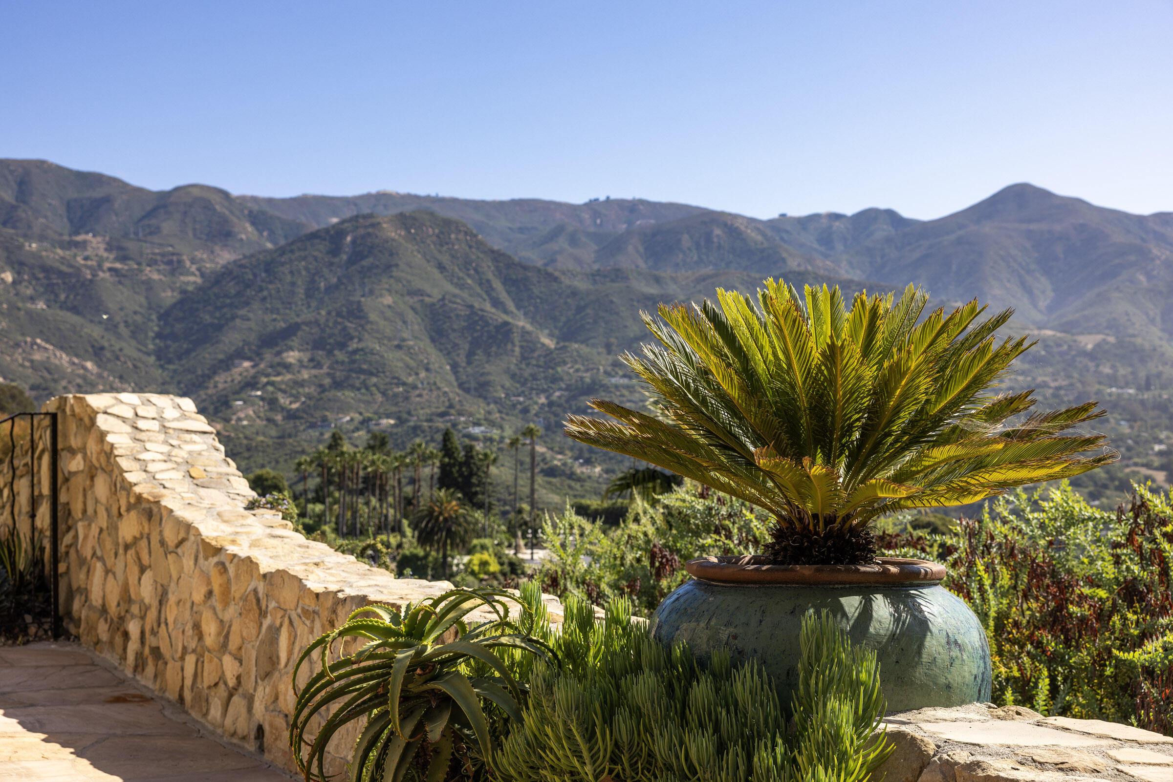 900 Las Alturas Road Santa Barbara, CA 93103 - Photo 3 of 42 a view of a house with a mountain and a forest