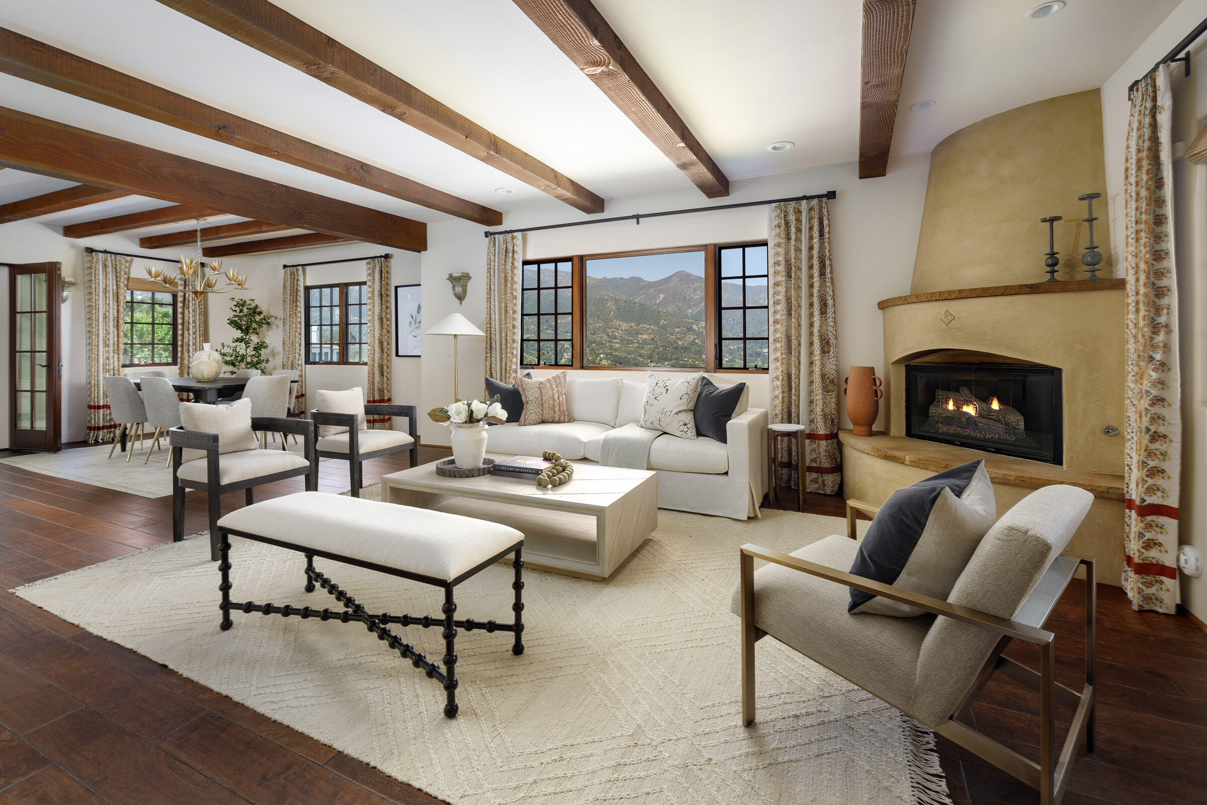 900 Las Alturas Road Santa Barbara, CA 93103 - Photo 10 of 42 a living room with furniture and a fireplace