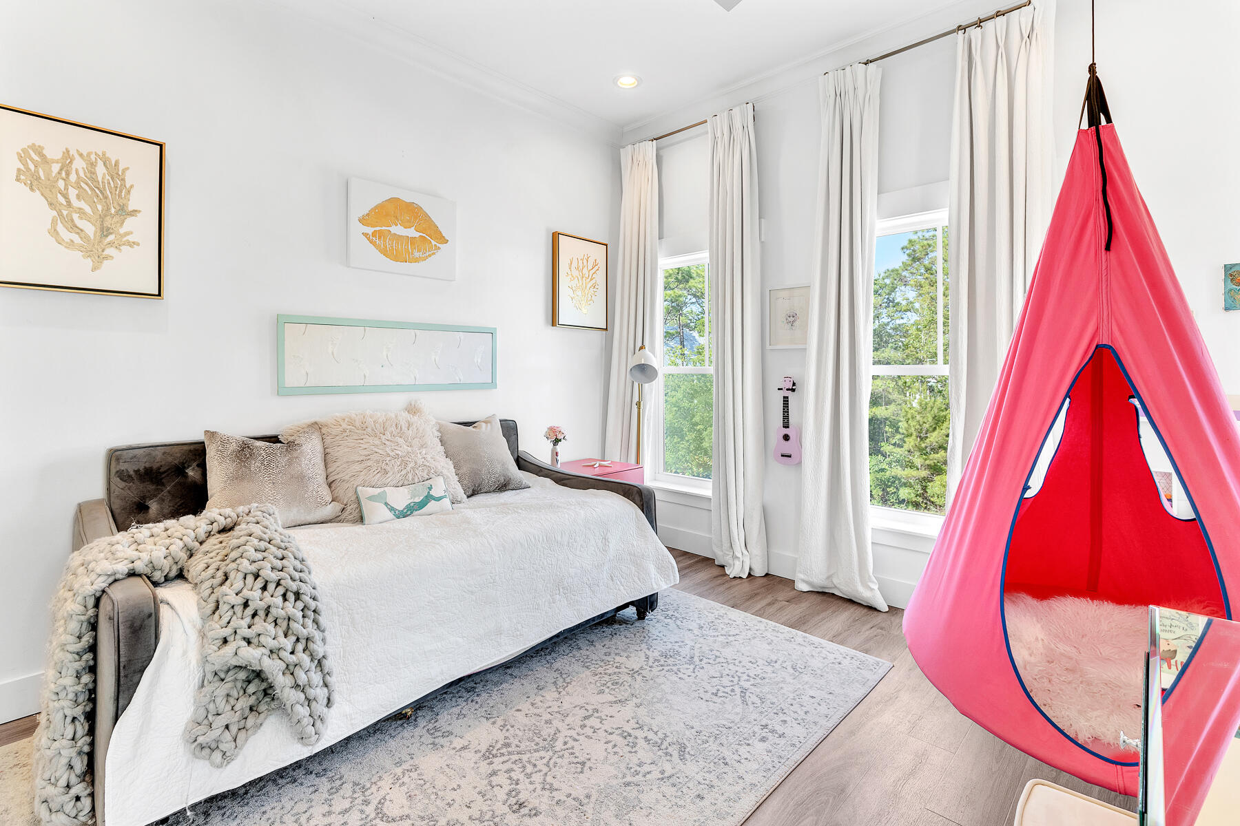 363 Matt's Way Santa Rosa Beach, FL 32459 - Photo 25 of 51 a bedroom with a bed and wooden floor