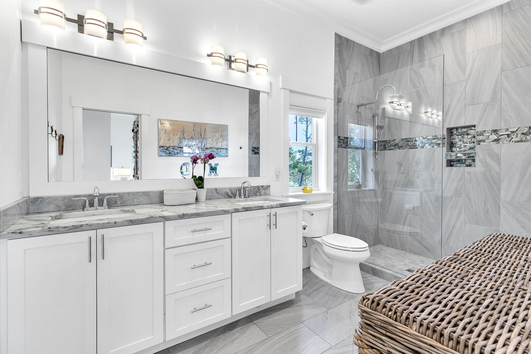 363 Matt's Way Santa Rosa Beach, FL 32459 - Photo 26 of 51 a bathroom with a double vanity sink mirror and toilet