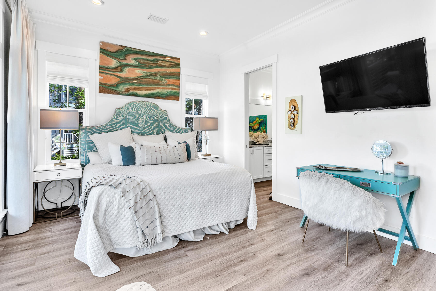 363 Matt's Way Santa Rosa Beach, FL 32459 - Photo 10 of 51 a bedroom with furniture and a flat screen tv