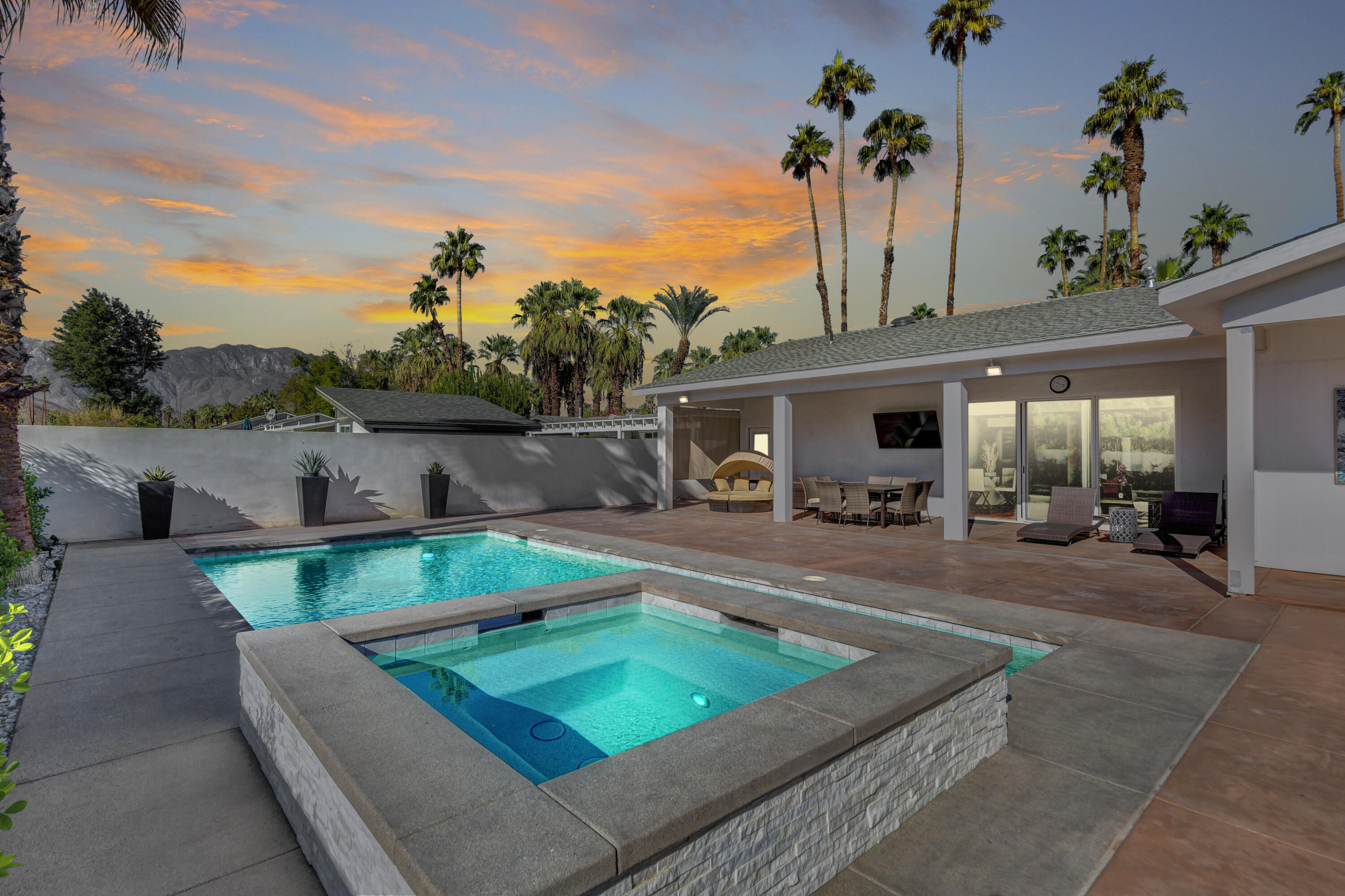 70181 Chappel Road Rancho Mirage, CA 92270 - Photo 42 of 43 a view of a patio with couches chairs and potted plants
