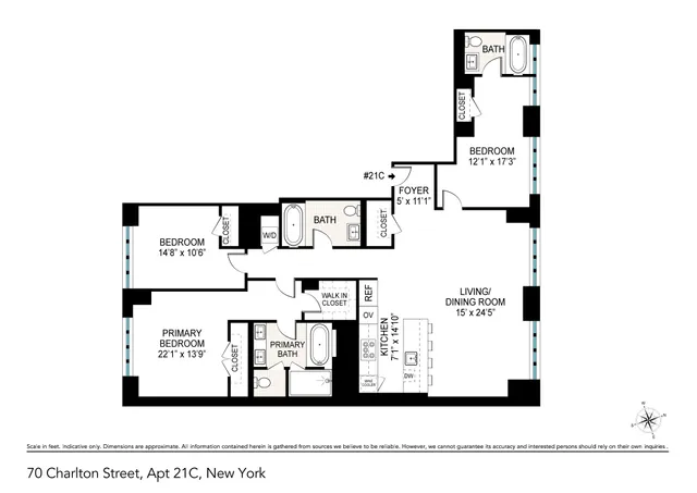 $4,195,000 | 70 Charlton Street, Unit 21C | Hudson Square