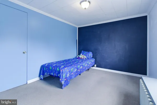 a room with a bed