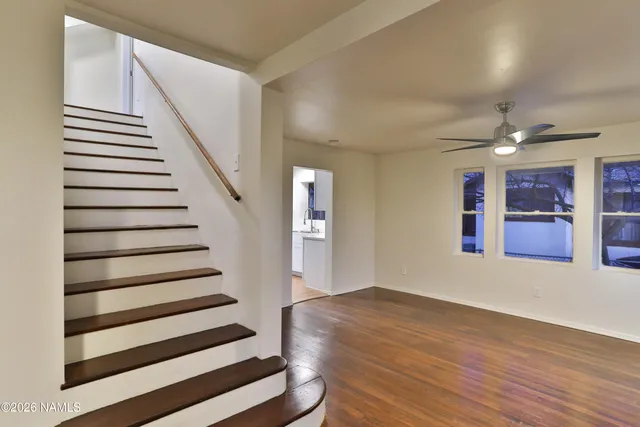 a view of entryway with wooden floor