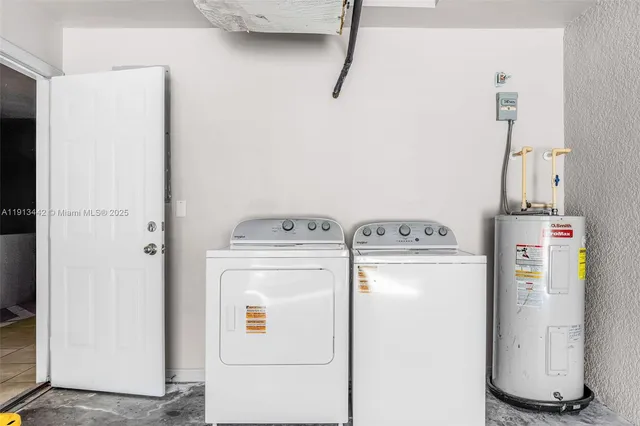 a room with utility and a window