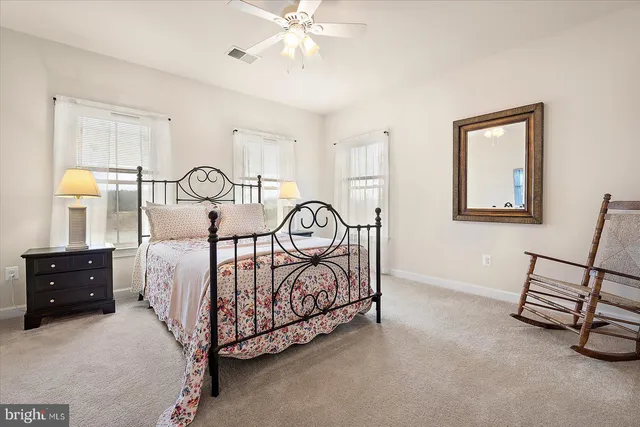 a front view of a house with a yard and potted plants