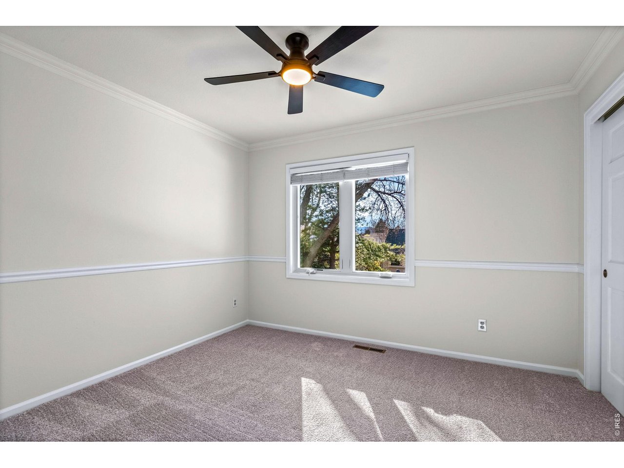 4133 Sumter Square Fort Collins, CO 80525 - Photo 22 of 42 an empty room with ceiling fan and windows