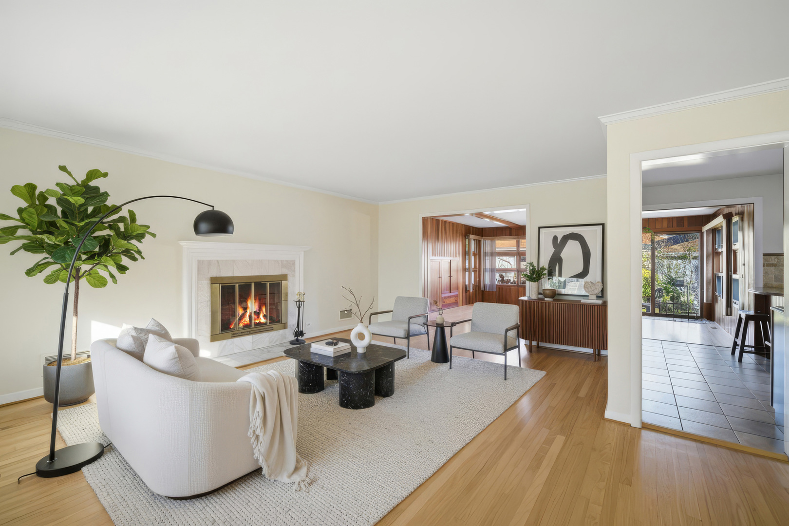 1700 Marguerite Street Park Ridge, IL 60068 - Photo 5 of 44 a living room with furniture and a fireplace