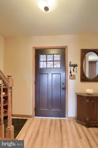 a view of a bathroom from the hallway