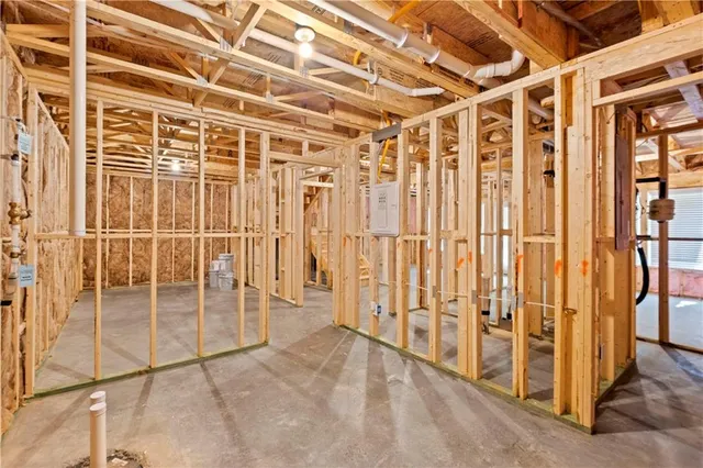 a view of a wooden roof deck