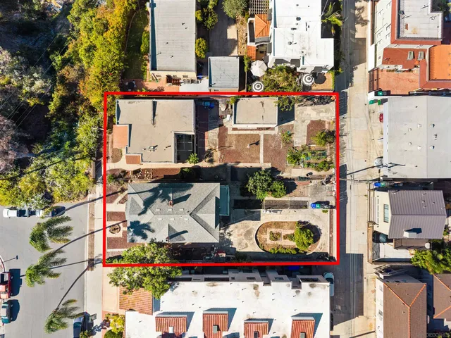 an aerial view of multiple house